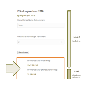 Lohnpfändung Pfändungsrechner 2020 Beispie